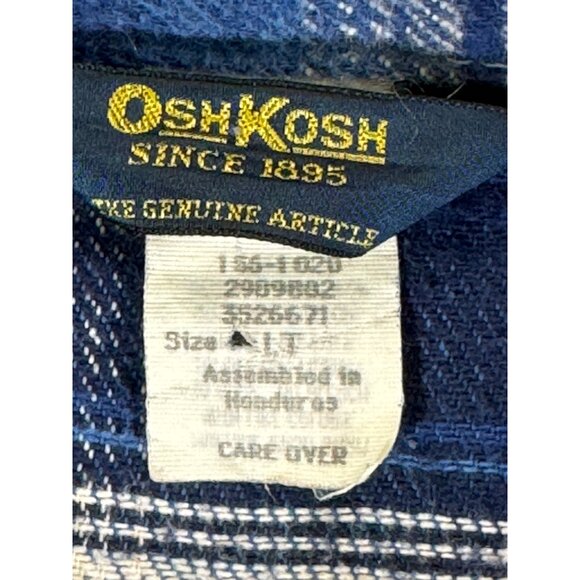 OshKosh Shirt Men's Large Blue and white Plaid Long Sleeve Flannel Shirt - Picture 14 of 14